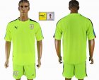 Uruguay fluorescent green goalkeeper soccer jersey FIFA World Cup and Russia 2018 patch