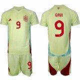 2024-2025 Spain team #9 GAVI yellow soccer jerseys away-HQ