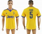 2017-2018 Juventus FC #5 PJANIC thailand version Yellow soccer jersey away