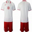 2021 Poland team white red soccer jersey away