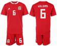 2018-2019 Welsh team #6 WILLIAMS red soccer jersey home