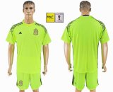 Spain Fluorescent green goalkeeper soccer jersey FIFA World Cup and Russia 2018 patch