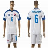 2015-2016 Slovakia team HROSOVSKY #6 soccer jersey white home