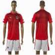 2016 Austria European Cup red white soccer jersey home