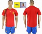 FIFA World Cup and Russia 2018 patch Spain red soccer jersey home