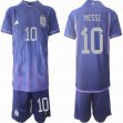 2022 World Cup Argentina team #10 MESSI purple soccer Jerseys away