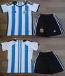 2023-2024 Argentina Team white skyblue black kid soccer jerseys home