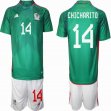 2022 World Cup Mexico Team #14 CHICHARITO green white soccer jersey home-GD