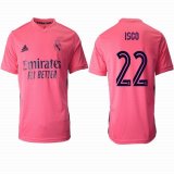 2020-2021 Real Madrid Thailand version #22 ISCO pink soccer uniforms away