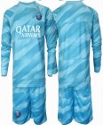 Customized Paris Saint-Germain skyblue long sleeves goalkeeper soccer jersey