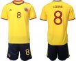 2022 World Cup Colombia team #8 LERMA yellow black soccer jersey home