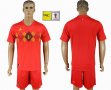Belgium red soccer uniforms home FIFA World Cup and Russia 2018 patch