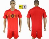 Belgium red soccer uniforms home FIFA World Cup and Russia 2018 patch