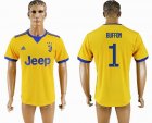 2017-2018 Juventus FC thailand version #1 BUFFON Yellow soccer jersey away