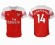 2018-2019 Arsenal thailand version #14 AUBAMEYANG white red soccer jersey home