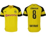 2018-2019 Dortmund thailand version #8 GUNDOGAN yellow soccer jersey home