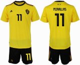 2018 World cup Belgium #11 MIRALLAS yellow soccer jersey away