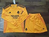 2024-2025 Real Madrid club orange long sleeves soccer jerseys away