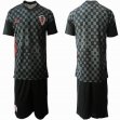 2020 European Cup Croatia Team black soccer jersey away