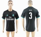 2017-2018 Real Madrid thailand version #3 PEPE black soccer jersey away