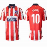 2020-2021 Atletico Madrid club #10 CORREA thailand version red soccer jersey home