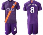 2018-2019 Manchester City club #8 GUNDOGAN purple soccer jerseys away