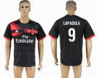 2017-2018 AC milan #9 LAPADULA Thailand version black soccer jersey away