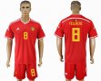 2018 World cup Belgium #8 FELLAINI red soccer jersey home