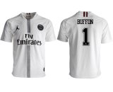 2018-2019 Paris saint germain Jordan thailand version #1 BUFFON white soccer jersey away