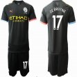 2019-2020 Manchester City club #17 DE BRUYNE black soccer jersey away