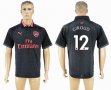 2017-2018 Arsenal #12 GIROUD Europa league Thailand version black gray soccer jersey away