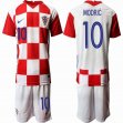 2020 European Cup Croatia Team #10 MODRIC white red soccer jersey home