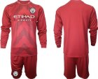 2023 Manchester City Puma jujube red goalkeeper long sleeve soccer jerseys