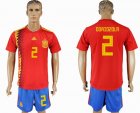 2018 World Cup Spain #2 ODRIOZOLA red soccer jersey home