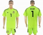 2018 World Cup Spain #1 DE GEA Fluorescent green goalkeeper soccer jersey