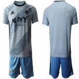 2019-2020 Sporting Kansas City gray skyblue soccer jersey home