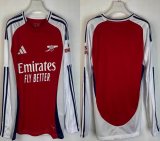 2024-2025 Arsenal Club thailand version red white long sleeves soccer jerseys home