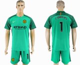 2017-2018 Manchester City #1 C.BRAVO green goalkeeper soccer jersey