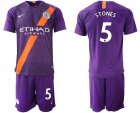 2018-2019 Manchester City club #5 STONES purple soccer jerseys away