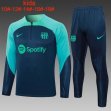 2023-2024 Barcelona club blue green kid soccer uniforms with long shorts E728#