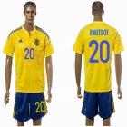 2016 Ukraine national team RAKITSKIY #20 yellow soccer jersey home