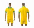 2014-2015 South Africa national team yellow soccer uniforms home