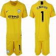 2018-2019 Manchester city #1 C.BRAVO yellow goalkeeper soccer