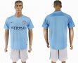 2017-2018 Manchester City skyblue white soccer jersey home