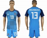 2018 World cup Spain #13 ARRIZABALAGA Lake blue goalkeeper soccer jersey