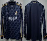 2023-2024 Real Madrid club thailand version gray black long sleeves soccer jerseys