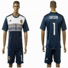 2016 Sweden team ISAKSSON #1 dark blue soccer jersey away