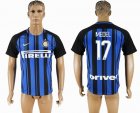 2017-2018 Inter Milan #17 MEDEL Thailand version blue black soccer uniforms home