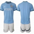 2024-2025 Manchester City club skyblue white soccer jerseys home