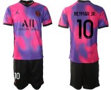 2021-2022 Paris Saint-Germain club #10 NEYMAR JR thailand version pink soccer jerseys away